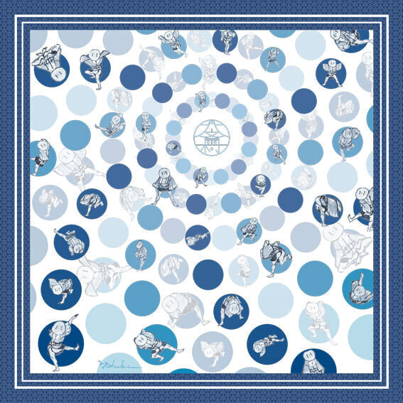 7.雀踊りシリーズ風呂敷・藍